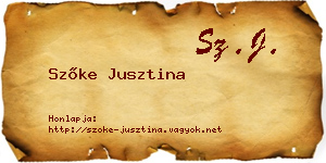 Szőke Jusztina névjegykártya