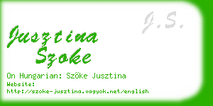 jusztina szoke business card