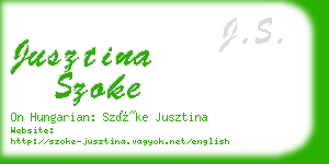jusztina szoke business card